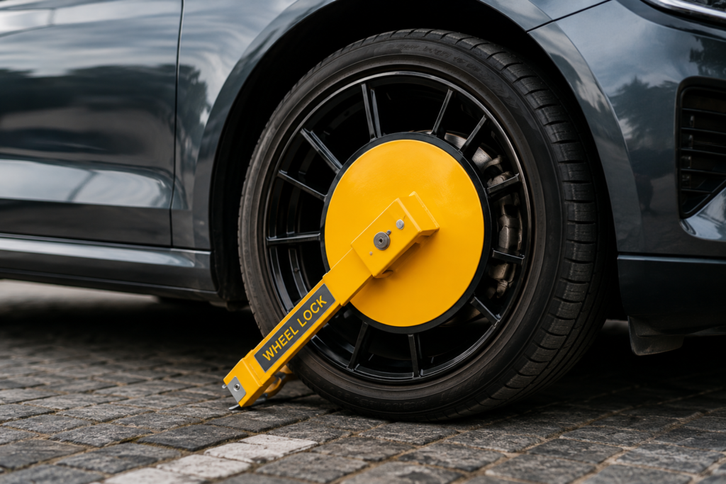rent car in panchkula - wheel lock